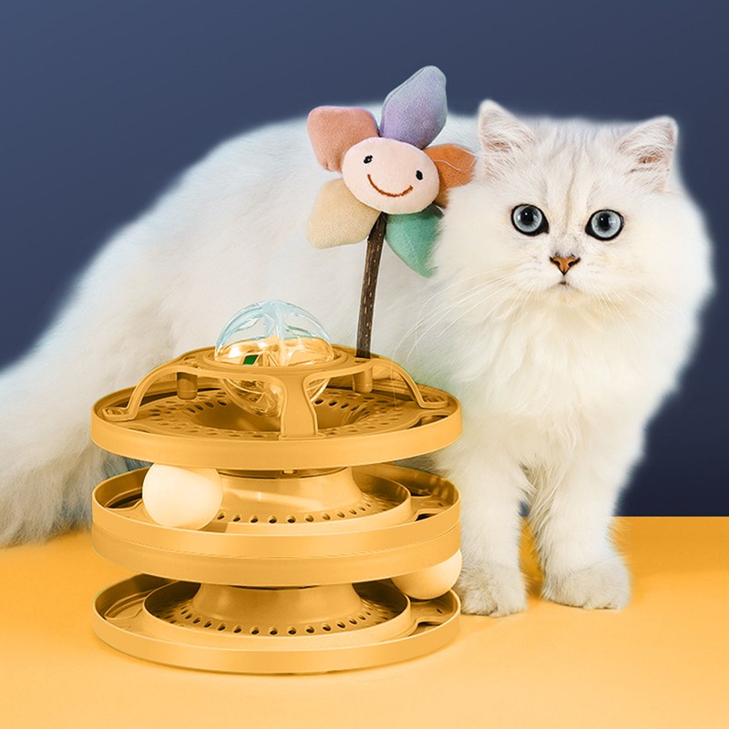 Cat Interactive Toy Ball Three Layer Trackball Tower Turntable Cat