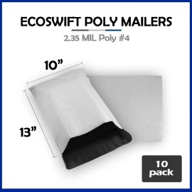 EcoSwift 10 10x12 EcoSwift Poly Mailers Plastic Envelopes Shipping Mailing Bags 2.35MIL