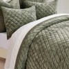 EVERGRACE Luxury Velvet Quilt Set King Size, Diamond Quilted Lightweight