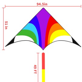 Simxkai Giant Kite for Beach, Large Kite with Super Long Tail for Adults