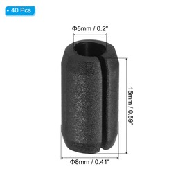 sourcing map Kitchen Sink Rack Feet, 40pcs 5mm ID x 8mm OD Plastic Sink Replacement Wire Bumpers Protector for Protective Sink Grid, Black