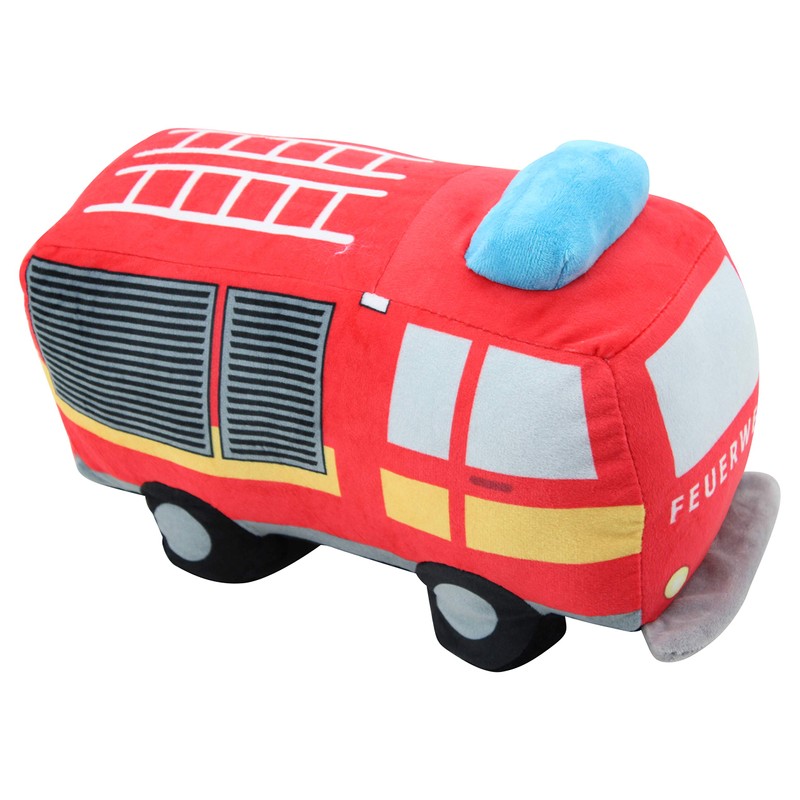 Sweety Toys 12190 Fire Brigade Truck Plush Toy, Red