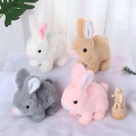 3 Pack Bunby - Easter My Realistic Bunny Toy for Kids, Interactive Bunny Realistic Rabbit - Jumping, Twitching, and Shaking Ears, Bunny Toy, Bunbi (Brown & White & Pink)