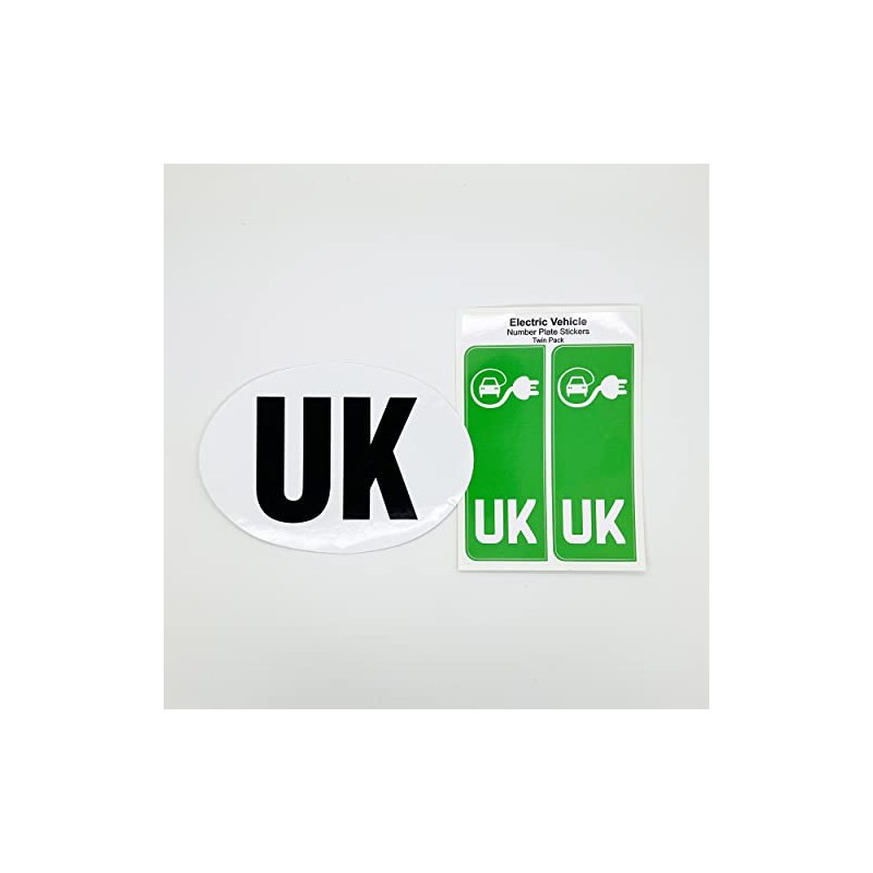 UK Car Badge & Electric Vehicle EV Number Plate Stickers