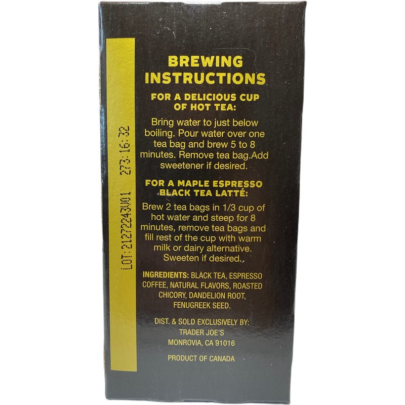Trader Joe's Maple Espresso Black Tea Blend (Pack of 3)
