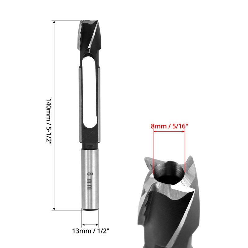 QWORK® Wood Plug Cutter Wood Dowel Maker Drill Bit, 8mm