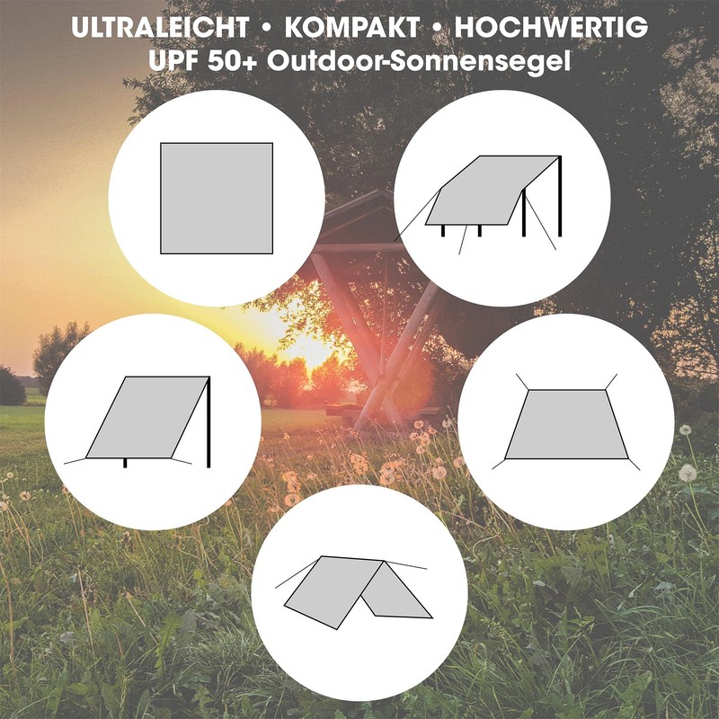 CelinaSun Awning PES UPF 50+ Outdoor Square 3 x 3