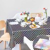 FALIZIFU 1 Pack Black and Iridescent Checkered Tablecloth Shiny Disposable