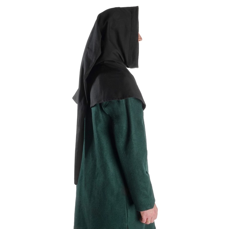 HEMAD Medieval Gugel Cotton/Linen Structure Medieval Clothing, black