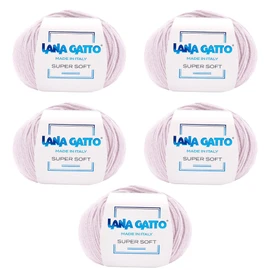 Super Soft Yarns for Crocheting and Knitting 100% Merino Wool Soft Yarn, Extrafine Wool Made in Italy by Lana Gatto Super Soft Line, 9 oz 685 yds, (5, Pink - 5284)