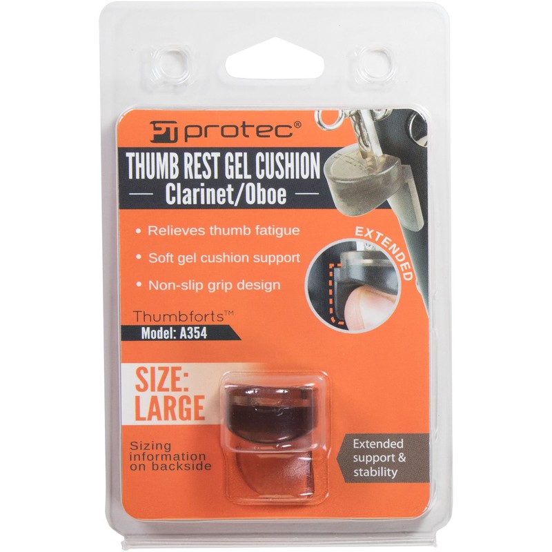 Clarinet/Oboe Thumb Gel Cushion with Extended Support, Size Large (fits