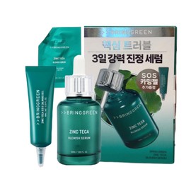 Bring Green Zinc Teca Trouble Serum Original 50ml + Refill 25ml + SOS Spot Gel / 브링그린 징크테카 트러블세럼 본품 50ml+리필25ml+sos 스팟젤