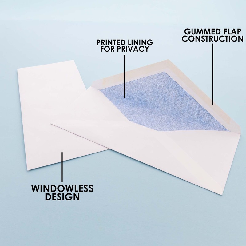 BAZIC 5049#10 Security Envelope w/Gummed Closure (40/Pack)