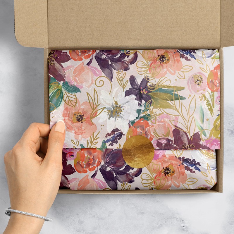 Jillson Roberts 20" x 30" Printed Floral Gift Tissue, Twig