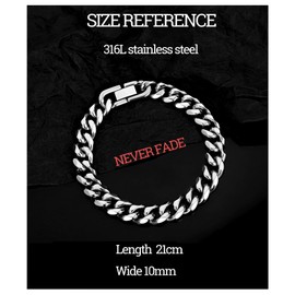 Silver Bracelets for Men Cuban Link Chain Stainless Steel,Silver Chain for men/women7.5in