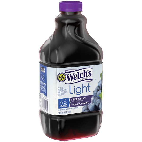 Welch's Juice 64oz Bottle (Pack of 4) Choose Flavor Below (Light Concord Grape Juice)