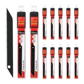 Pack of 120 Cutter Knife Blade, 9 mm Replacement Blades, 30 Degree Cutter Blades, Extra Sharp, Snap-off Blades Made of High-Quality Carbon Steel, for Crafts, Cardboard, Foil, Linoleum, Carpet, Plasterboard