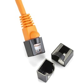 NTW - Protector de enchufe RJ45 con cierre de clic y bloqueo CAT5e/Cat6/Cat6a/Cat7/Cat8 Ethernet (25 unidades), color negro