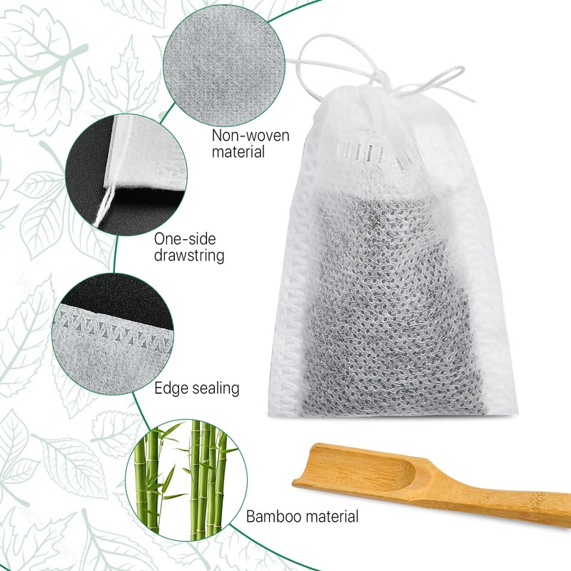 Worldity 1000 bolsas de té desechables para té de hojas