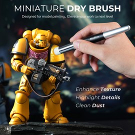Nicpro Miniature Paint Brushes Drybrush - 31PCS Model Paint Brush Set for Acrylic Oil Watercolor, Detail Paint Brush Dry Brush for Model, Miniature Painting, Paint by Numbers, Craft - with Container
