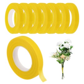 M METERXITY 8-Rolls Floral Tapes 1/2 Inch 30 Yards Floral Craft Tape Floral Tape for Fresh Flowers/Bouquet Stem Wrapping/Wedding Bouquet/Corsages [Yellow]