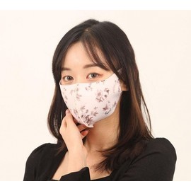Fashion Flower Mask for Women: Celebrity Style for Makeup, Walking & Outings (Single Item) Spring Mask L/Blue 4ea