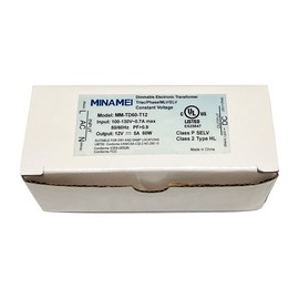 MINAMEI 60W 12V LED Driver Dimmable Electronic Transformer UL Listed Metal Housing