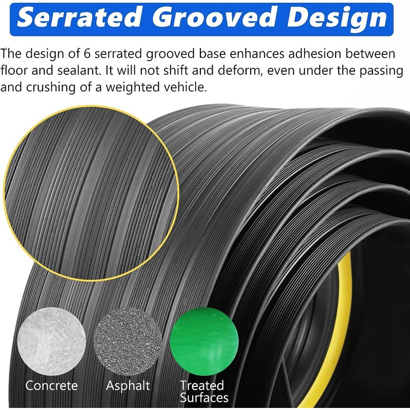 MYFAMIREA 12FT Garage Door Bottom Threshold Seal Strip with 300ml