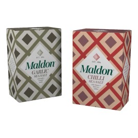 Maldon Chile Salt 100g + Maldon Garlic Salt 100g Pack Of 2 Pz