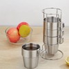 Stainless Steel Camping Cup Set of 4 Double Layer Coffee