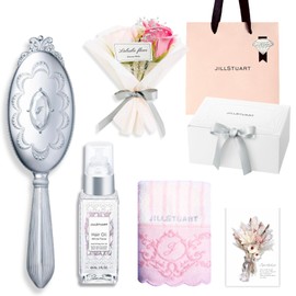 JILL STUART Hair Brush, Hair Oil, White Floral, 2.1 fl oz (60 ml) Treatment, Present, Gift Set (Gift Box and Shopper Included)