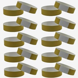 Paper Wristbands for Events, 500 Pcs Waterproof Entrance Wristbands Neon Wristbands Wrist Party Bands Paper Bracelets for Events Music Festival Exhibition Concert Wristbands Golden (Golden)