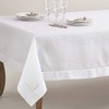 SARO LIFESTYLE Hemstitched Border Tablecloth, White, 72"x72"