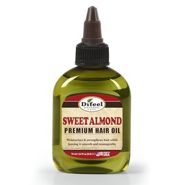 Difeel Aceite natural premium para el cuidado del cabello, aceite de almendras dulces, 2.5 onzas