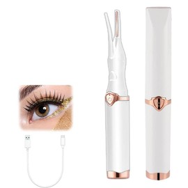 Electric Eyelash Curler, Rizador de Pestañas Eléctrico Mini Portátil con Calentamiento Rápido, 3 Temperaturas Ajustables, Rizado Duradero 24H para Maquillaje (Blanco)