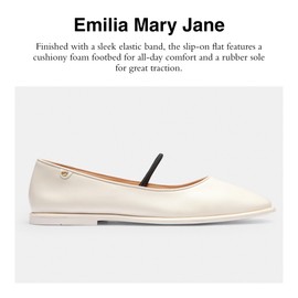 COACH Women's Flats Emilia Mary Jane, Color Chalk, Size 7