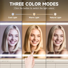 MINISO Vanity Mirror with Lights-11.4" x 13.8" LED Makeup Mirror, 3 Color Modes Touch Control and Brightness Adjustment Lighting Mirror, 10X Magnifying Glass, 360° Rotation