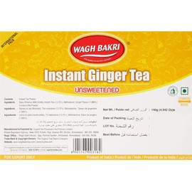 Wagh Bakri Instant Ginger Tea | Unsweetened No Added Sugar | 140g 10 Sachets (4.94 Oz)