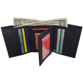 Marshal RFID Camouflage Blocking Men's Leather Camo Classic Trifold ID Card Holder Wallet