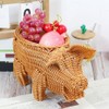 Holibanna Wicker Storage Basket Decorative Cute Pig Shaped Rattan Woven