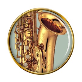 Giftshop UK Saxophone Badge, Metal