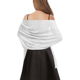 tagunop Chiffon Shawls and Wraps for Evening Dresses Soft Scarves for Bridal Wedding Party Womens Accessories Gift for Her Ivory