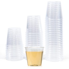 Cheerhom Pack of 50 Plastic Shot Glasses, 30 ml Shot Glasses Plastic, 3cl Shot Cups Plastic, Shot Cups Made of PS Material, Plastic Cups Small for Pastries, Reunion, Cocktail Party