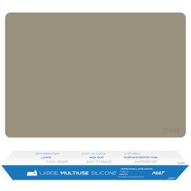 GASARÉ, Extra Large, Thick, Silicone Mat for Kitchen Counter, Heat Resistant Mat, Countertop Protector, Non-Slip, Easy to Clean, 16 x 12 Inches, Taupe