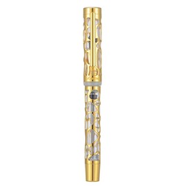 Asvine V169 Pluma estilográfica con llenado al vacío Punta fina, Gota de agua Estructura con acabados en oro Juego de estuches para plumas de acrílico
