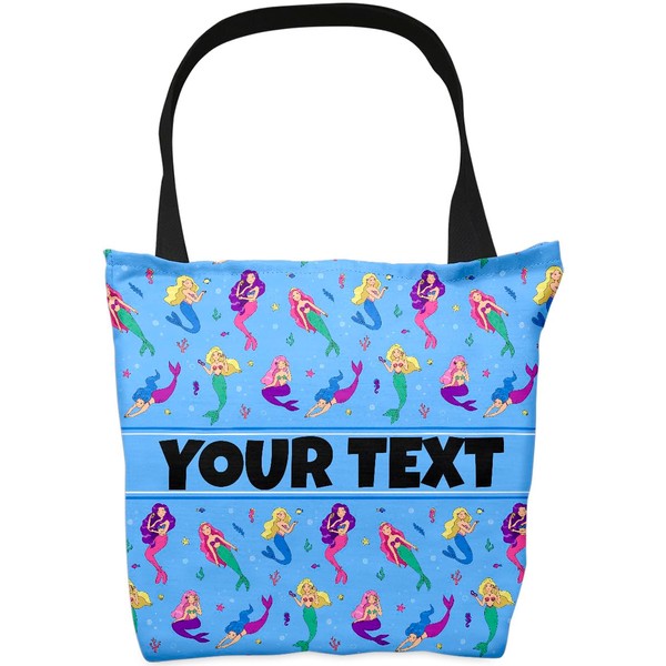 Bouncing Brick Designs Personalized Tote Bag - Mermaids, Custom Name/Text,