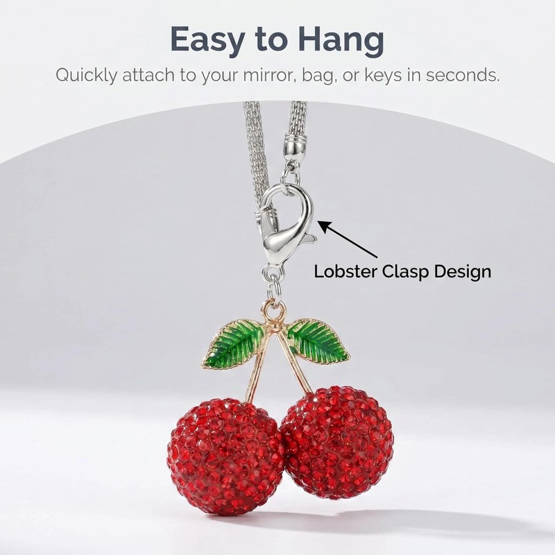 Yipakeh Bling Cherry Car Hanging Ornament