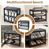 Small Shoe Rack Bench, Shoe Storage Bench for Entryway, Stable