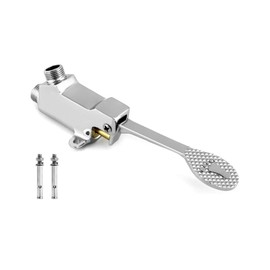 QWORK® Floor Mounted Copper Pedal Valve, Foot Operated Water Valve, Chrome Foot Pedal Water Valve for Kitchen and Bathroom