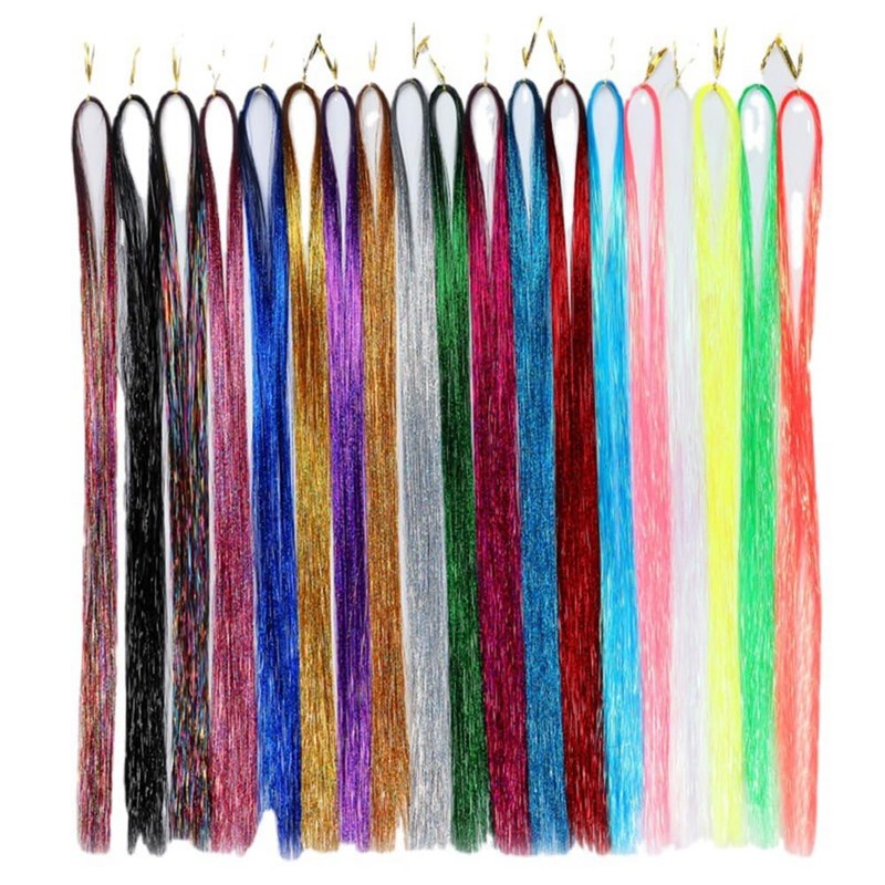 Rockreyoa Pack of 4 Hair Tinsel Colourful Strands Hair Extensions